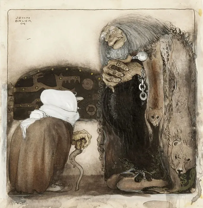 Framed Print : Two Trolls, 1909. Creator: Bauer, John (1882-1918) Framed Print : Two Trolls, 1909. Creator: Bauer, John (1882-1918)