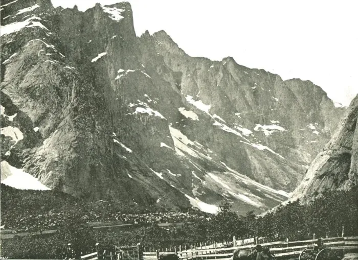 Framed Print : The Trolltindane mountains, Horgheim, Norway, 1895. Creator: Poulton & Co Framed Print : The Trolltindane mountains, Horgheim, Norway, 1895. Creator: Poulton & Co