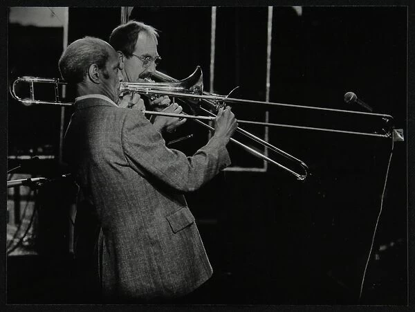 Trombonists Don Lusher and Vic Dickenson playing at the Capital Radio Jazz Festival