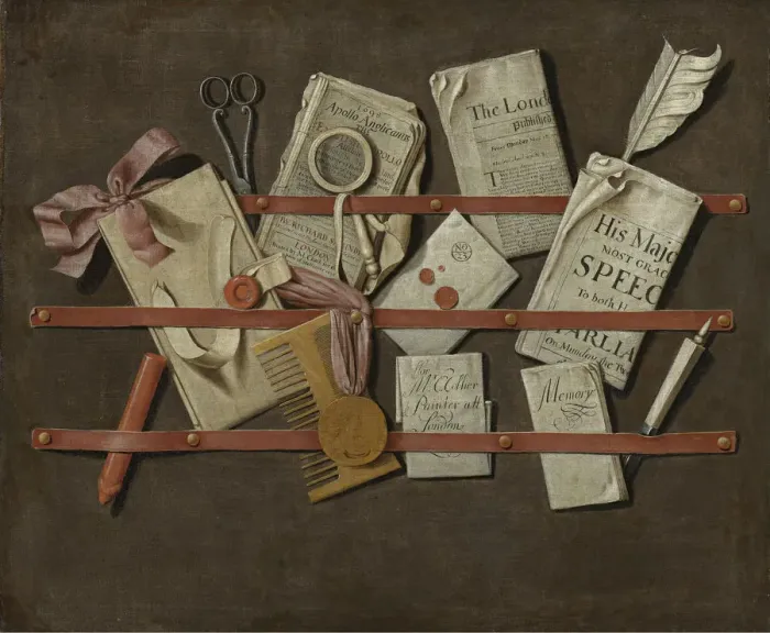Framed Print : Trompe-l oeil, 1698. Artist: Collier, Edwaert (1642-1708) Framed Print : Trompe-l oeil, 1698. Artist: Collier, Edwaert (1642-1708)