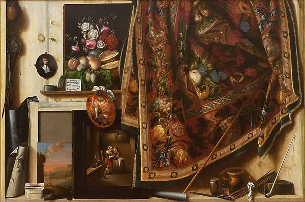 Trompe l'oeil. A Cabinet in the Artist's Studio, 1670-1671. Creator: Cornelis Norbertus Gysbrechts