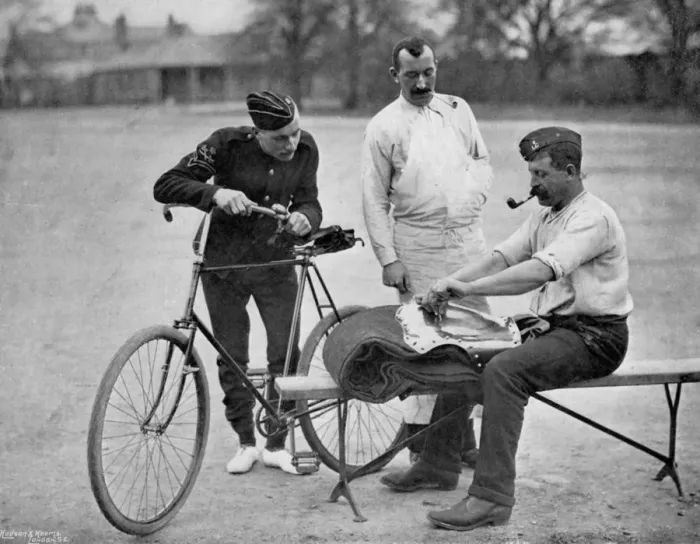 Framed Print : A trooper of the 2nd Life Guards polishing up for parade, 1896. Artist: Gregory & Co Framed Print : A trooper of the 2nd Life Guards polishing up for parade, 1896. Artist: Gregory & Co