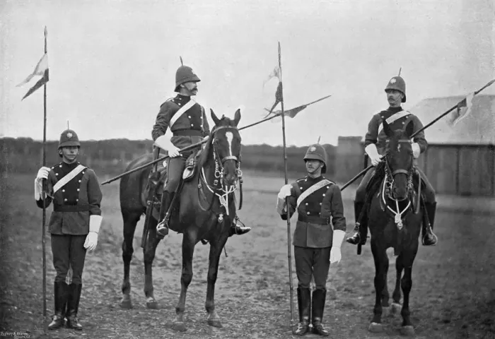 Framed Print : Troopers of the South Australian Cavalry, 1896. Artist: Gregory & Co Framed Print : Troopers of the South Australian Cavalry, 1896. Artist: Gregory & Co