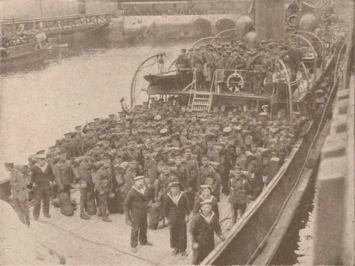 Framed Print : Troops on board a Channel transport, c1915 (1928) Framed Print : Troops on board a Channel transport, c1915 (1928)