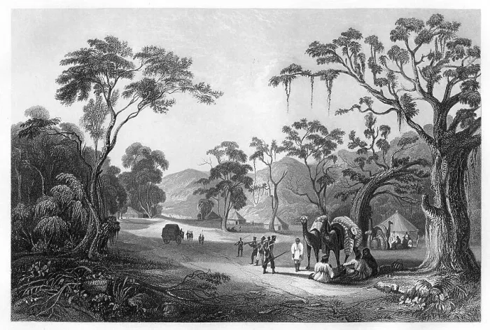 Framed Print : Troops encamped at the entrance to the Keree Pass, north of Meerut, India, c1860 Framed Print : Troops encamped at the entrance to the Keree Pass, north of Meerut, India, c1860