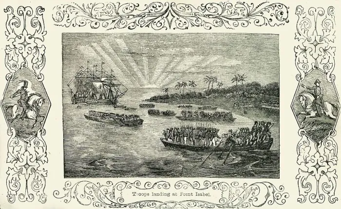 Framed Print : Troops landing at Point Isabel, 1849. Creator: Unknown Framed Print : Troops landing at Point Isabel, 1849. Creator: Unknown