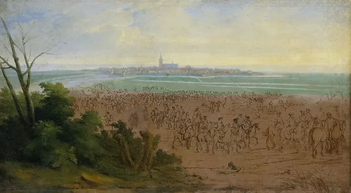 Framed Print : The Troops of Louis XIV before Naarden, 20 July 1672, 1672-1690. Creator: Adam Frans van der Meulen Framed Print : The Troops of Louis XIV before Naarden, 20 July 1672, 1672-1690. Creator: Adam Frans van der Meulen