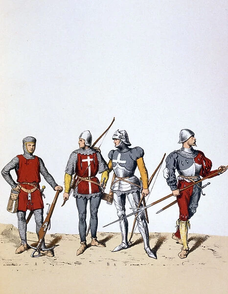 Troops of the Royal Guard, 12th-16th century (1887). Artist: A Lemercier