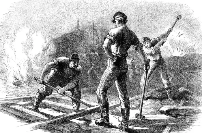 Framed Print : Troops tearing up a railway, American Civil War, 1861-1865 (c1880) Framed Print : Troops tearing up a railway, American Civil War, 1861-1865 (c1880)