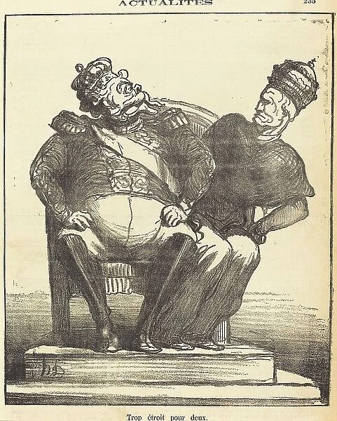 Trop étroit pour deux, 1870. Creator: Honore Daumier