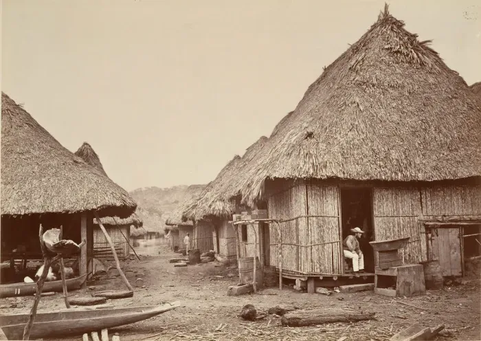 Framed Print : Tropical Scenery, Street, Chipigana, 1871. Creator: John Moran