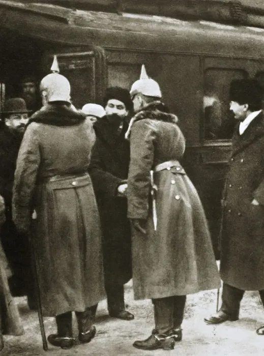 Framed Print : Trotsky and Russian delegates welcomed by German officers, Brest-Litovsk, Russia, 1917 Framed Print : Trotsky and Russian delegates welcomed by German officers, Brest-Litovsk, Russia, 1917