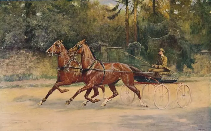 Framed Print : Trotting pair of Walter Winans, 1900 (c1910). Artist: Thomas Blinks Framed Print : Trotting pair of Walter Winans, 1900 (c1910). Artist: Thomas Blinks