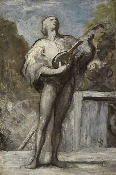The Troubadour, 1868-1873. Creator: Honore Daumier (French, 1808-1879)