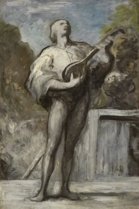 Framed Print : The Troubadour, 1868-1873. Creator: Honore Daumier (French, 1808-1879) Framed Print : The Troubadour, 1868-1873. Creator: Honore Daumier (French, 1808-1879)