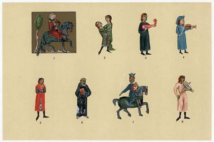 Framed Print : Troubadours, c13th-14th century Framed Print : Troubadours, c13th-14th century