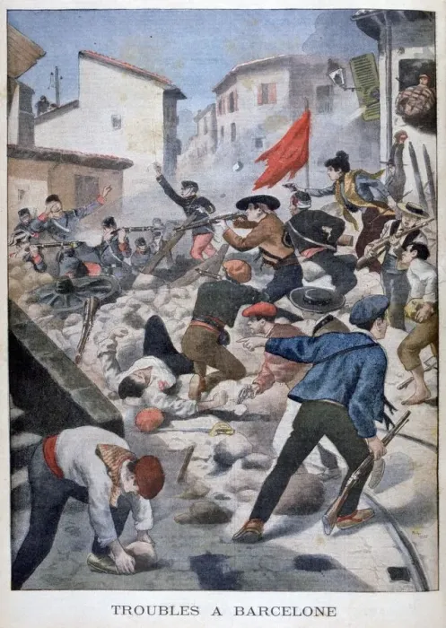 Framed Print : Trouble in Barcelona, 1902