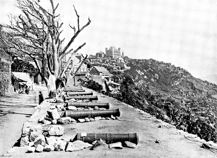 Framed Print : The Troubles in Madagascar: the battery at Ambodinandohalo, 1895. Creator: George Meisenbach Framed Print : The Troubles in Madagascar: the battery at Ambodinandohalo, 1895. Creator: George Meisenbach