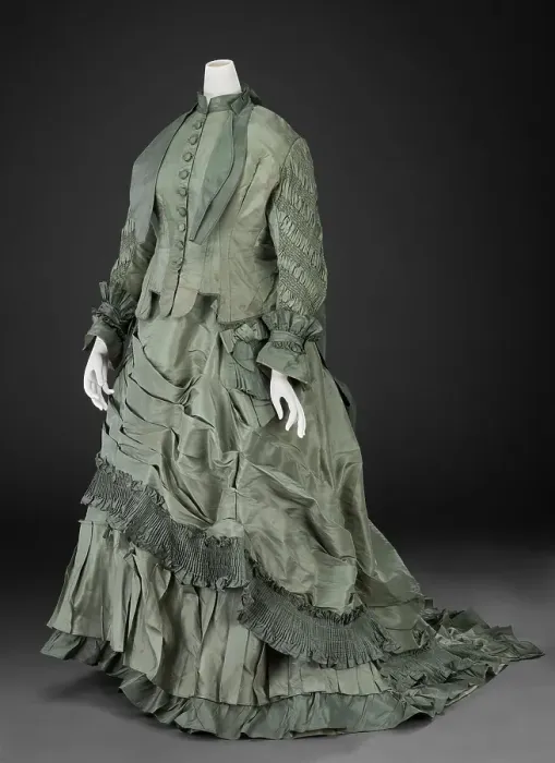 Framed Print : Trousseau Dress (Bodice, Skirt, Hoop), about 1867, altered early 1870s. Creator: Unknown Framed Print : Trousseau Dress (Bodice, Skirt, Hoop), about 1867, altered early 1870s. Creator: Unknown