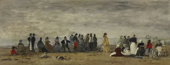 Framed Print : Trouville, 1871. Creator: Eugene Louis Boudin Framed Print : Trouville, 1871. Creator: Eugene Louis Boudin