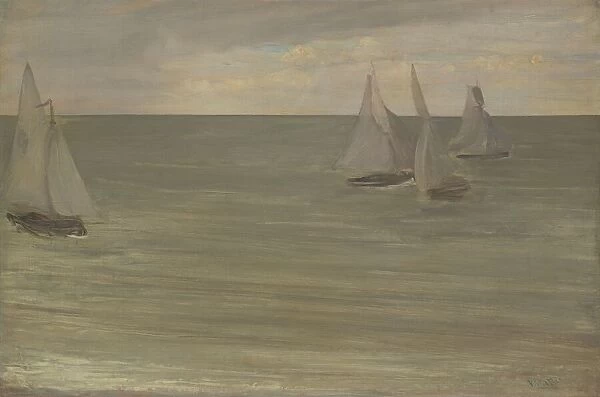 Trouville (Grey and Green, the Silver Sea), 1865. Creator: James Abbott McNeill Whistler