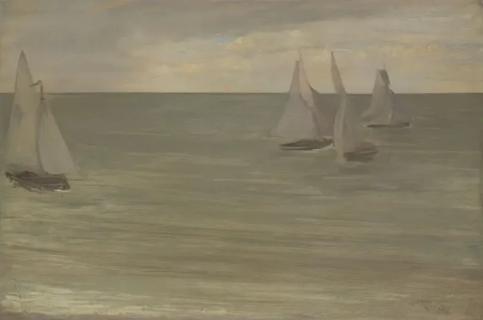 Framed Print : Trouville (Grey and Green, the Silver Sea), 1865. Creator: James Abbott McNeill Whistler Framed Print : Trouville (Grey and Green, the Silver Sea), 1865. Creator: James Abbott McNeill Whistler