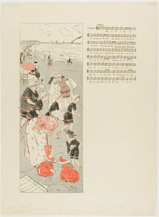 Framed Print : At Trouville, published August 28, 1892. Creator: Theophile Alexandre Steinlen Framed Print : At Trouville, published August 28, 1892. Creator: Theophile Alexandre Steinlen