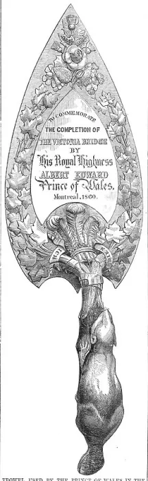 Framed Print : Trowel used by the Prince of Wales in the completion of Victoria Bridge, 1860. Creator: Unknown Framed Print : Trowel used by the Prince of Wales in the completion of Victoria Bridge, 1860. Creator: Unknown