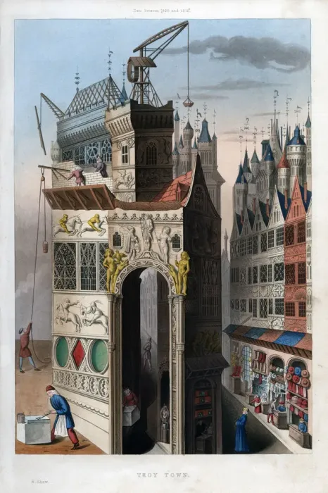 Framed Print : Troy Town, 1498-1515, (1843). Artist: Henry Shaw Framed Print : Troy Town, 1498-1515, (1843). Artist: Henry Shaw