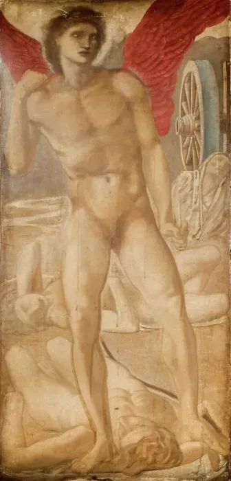 Framed Print : Troy Triptych - Study for Love subduing Oblivion, 1875. Creator: Sir Edward Coley Burne-Jones Framed Print : Troy Triptych - Study for Love subduing Oblivion, 1875. Creator: Sir Edward Coley Burne-Jones
