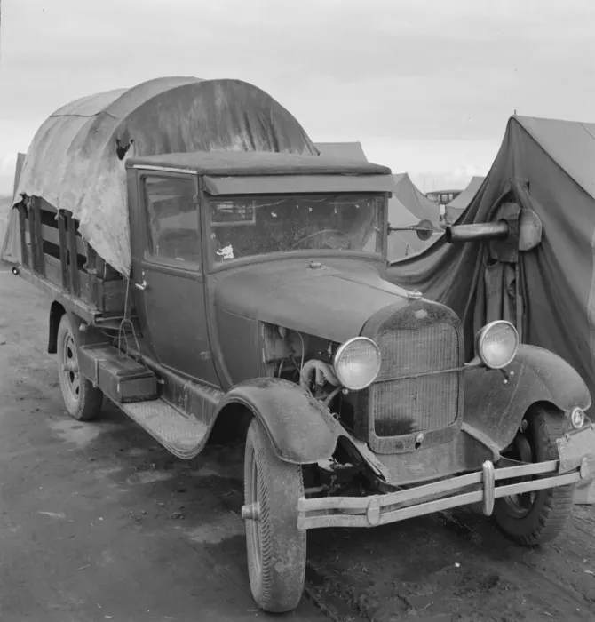 Framed Print : Truck, baby parked on front seat, Merrill, Klamath County, Oregon, 1939. Creator: Dorothea Lange Framed Print : Truck, baby parked on front seat, Merrill, Klamath County, Oregon, 1939. Creator: Dorothea Lange