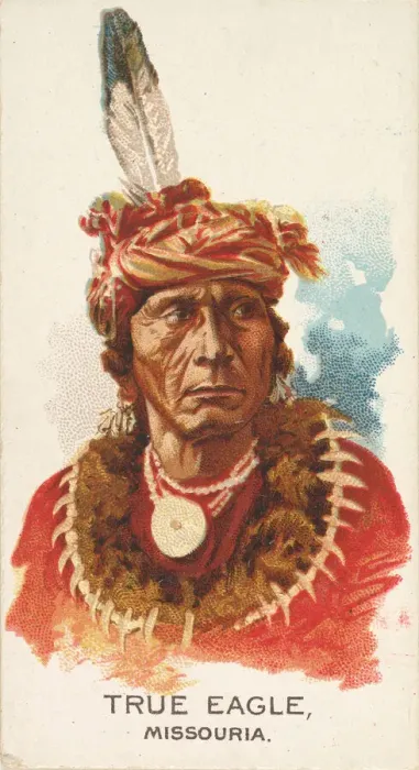 Framed Print : True Eagle, Missouria, from the American Indian Chiefs series (N2) for Allen & Framed Print : True Eagle, Missouria, from the American Indian Chiefs series (N2) for Allen &