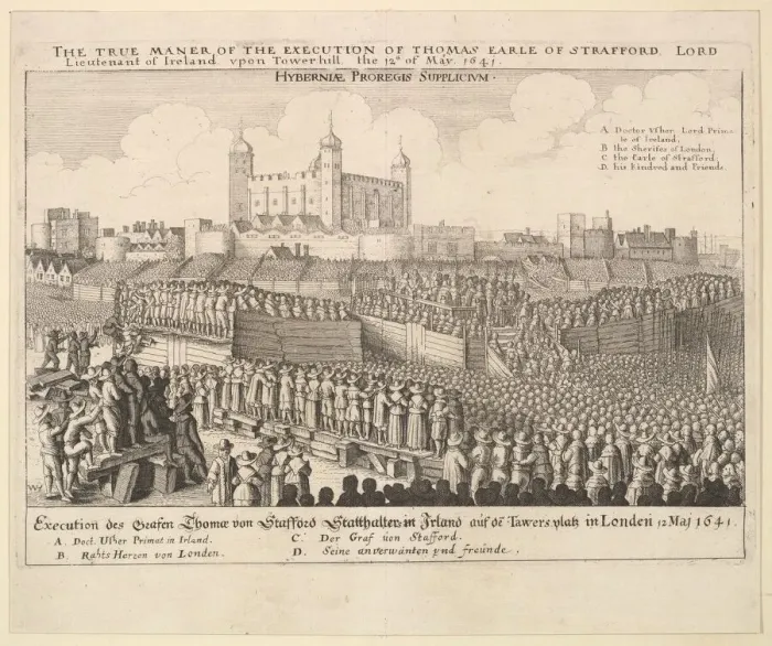 Framed Print : The true maner [manner] of the execution of Thomas Earle of Strafford, 1641