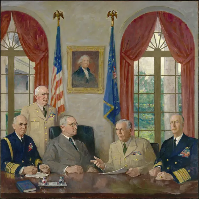 Framed Print : Truman and his Military Advisors, 1949. Creator: Augustus Vincent Tack Framed Print : Truman and his Military Advisors, 1949. Creator: Augustus Vincent Tack