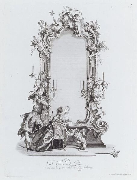 Trumeau de Glace, Orneavec les quatres parties de la Vie humaine, 18th century. Creator: Johann Esaias Nilson