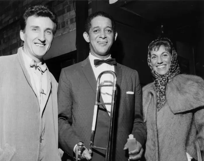 Framed Print : Trummy Young back stage on Day 2 at Finsbury Park Astoria, London, 1962. Creator: Brian Foskett Framed Print : Trummy Young back stage on Day 2 at Finsbury Park Astoria, London, 1962. Creator: Brian Foskett