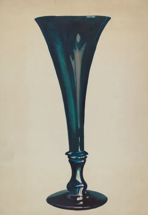 Framed Print : Trumpet Glass Vase, c. 1936. Creator: Ella Josephine Sterling Framed Print : Trumpet Glass Vase, c. 1936. Creator: Ella Josephine Sterling
