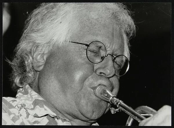 Trumpeter Henry Lowther playing at The Fairway, Welwyn Garden City, Hertfordshire, 1 October 2000