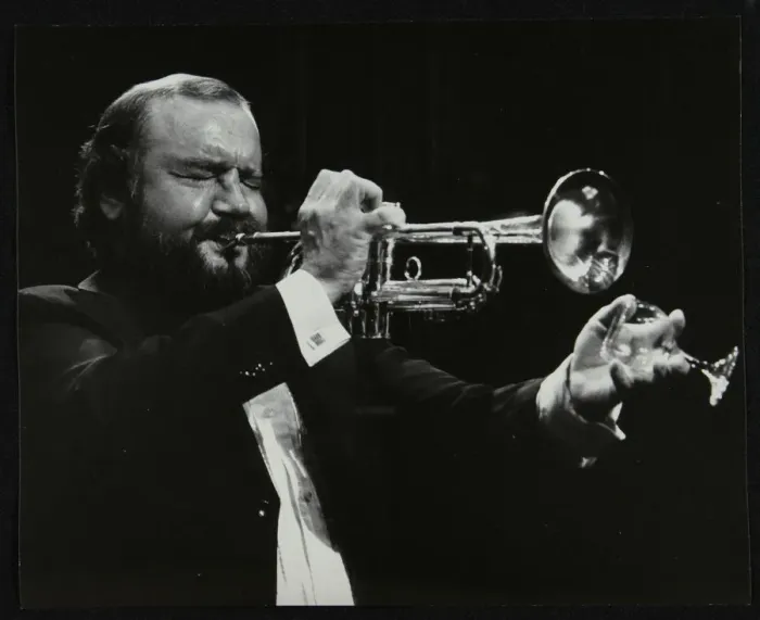 Framed Print : Trumpeter Keith Smith, Stevenage, Hertfordshire, 1984. Artist: Denis Williams Framed Print : Trumpeter Keith Smith, Stevenage, Hertfordshire, 1984. Artist: Denis Williams