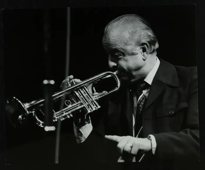 Framed Print : Trumpeter Kenny Baker playing at the Forum Theatre, Hatfield, Hertfordshire, 1978 Framed Print : Trumpeter Kenny Baker playing at the Forum Theatre, Hatfield, Hertfordshire, 1978