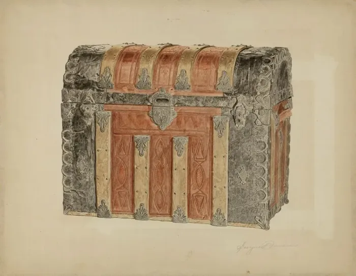 Framed Print : Trunk, c. 1940. Creator: Georgine E. Mason