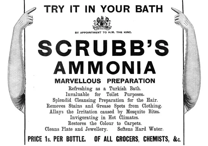 Framed Print : Try it in your bath: Scrubb's Ammonia - marvellous preparation, 1909. Creator: Unknown