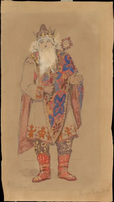Framed Print : Tsar Berendey. Costume design for the theatre play Snow Maiden by Alexander Ostrovsky Framed Print : Tsar Berendey. Costume design for the theatre play Snow Maiden by Alexander Ostrovsky