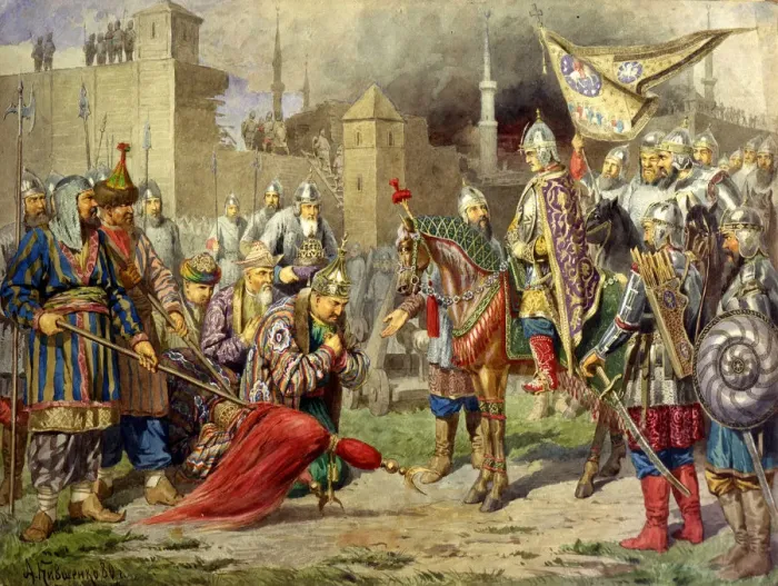 Framed Print : Tsar Ivan IV Conquering Kazan in 1552, 1880. Artist: Aleksey Kivshenko Framed Print : Tsar Ivan IV Conquering Kazan in 1552, 1880. Artist: Aleksey Kivshenko