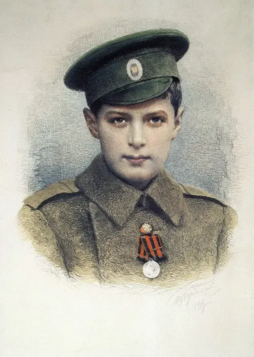 Framed Print : Tsarevich Alexei as a lance-corporal of the Russian Army, 1917 Framed Print : Tsarevich Alexei as a lance-corporal of the Russian Army, 1917