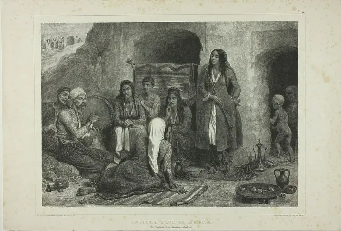Framed Print : Tsiganes Mountain Dwelling, 1841. Creator: Auguste Raffet Framed Print : Tsiganes Mountain Dwelling, 1841. Creator: Auguste Raffet