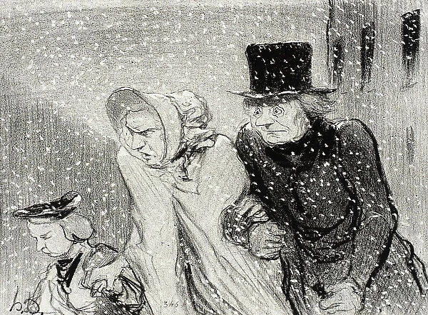 Tu m'embêtes, mon épouse!...v'là une heure... 1843. Creator: Honore Daumier