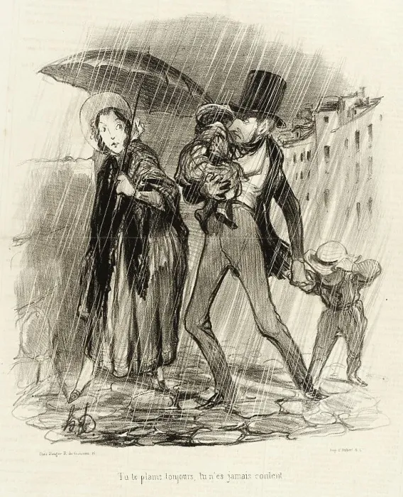 Framed Print : Tu te plains toujours tu n'es jamais content, 1839. Creator: Honore Daumier Framed Print : Tu te plains toujours tu n'es jamais content, 1839. Creator: Honore Daumier