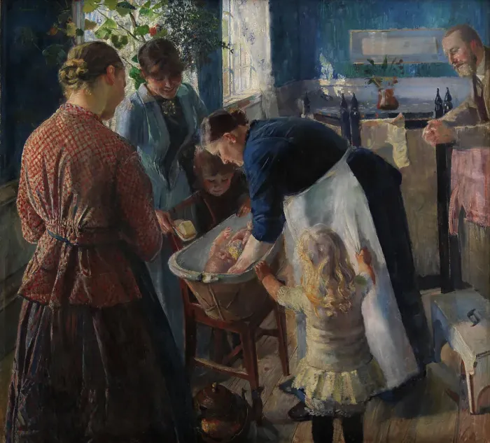Framed Print : In the Tub, 1889. Creator: Christian Krohg