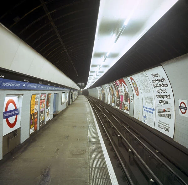 Empty tube station, Blackhorse Road on the Victoria Line, London, 1974